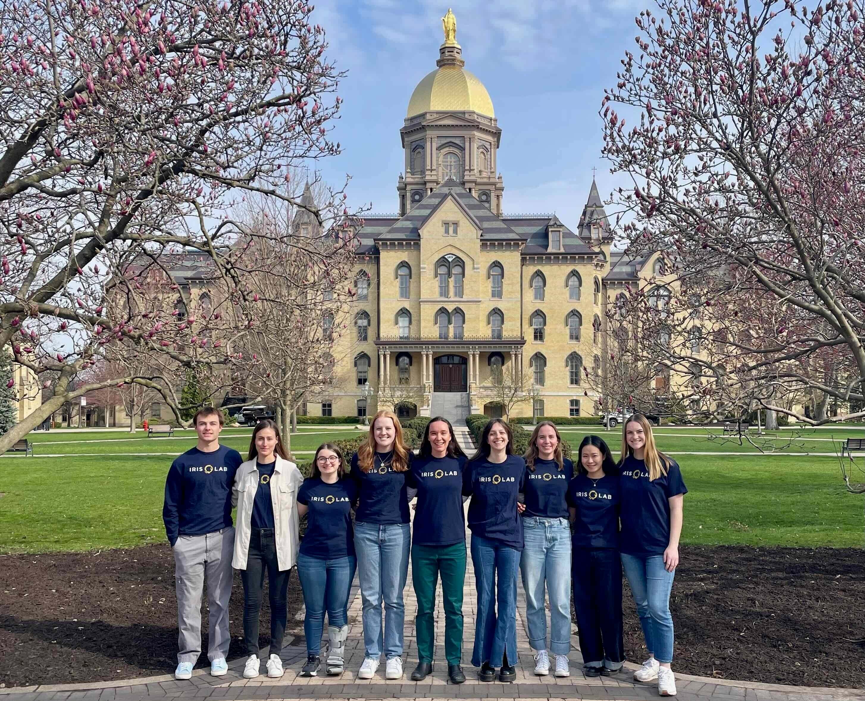 Photo of IRIS Lab members in front of the golden dome.